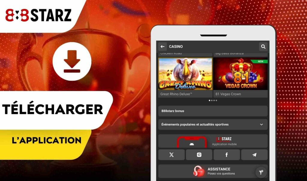 Télécharger Android l’application mobile 888starz Maroc