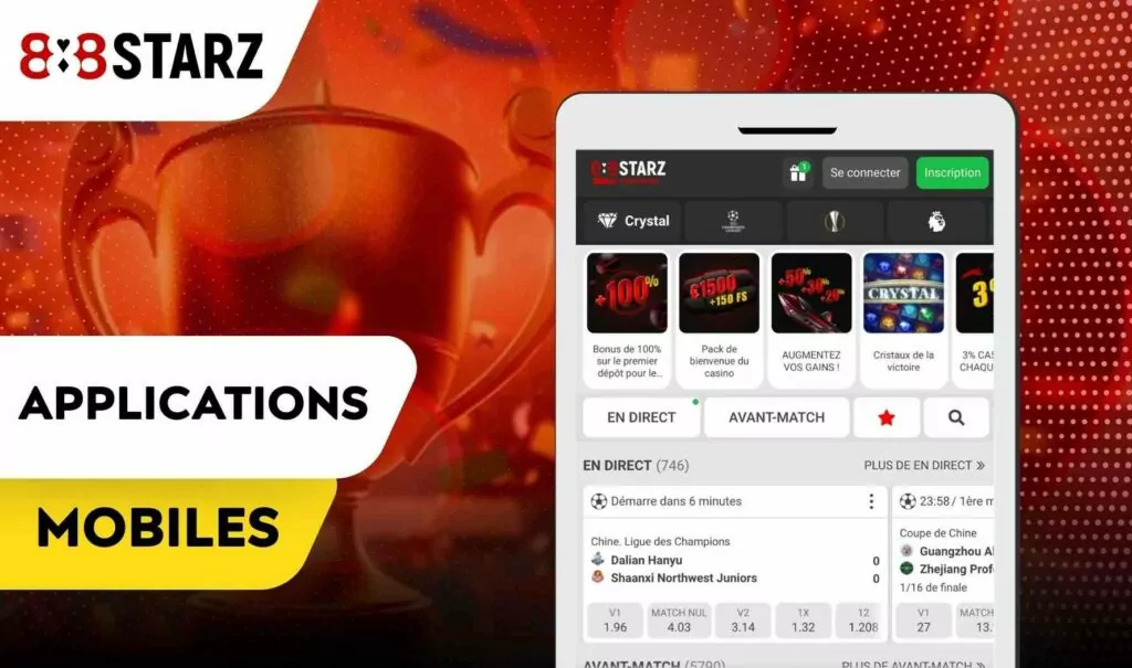 Applications mobiles 888starz Maroc aperçu