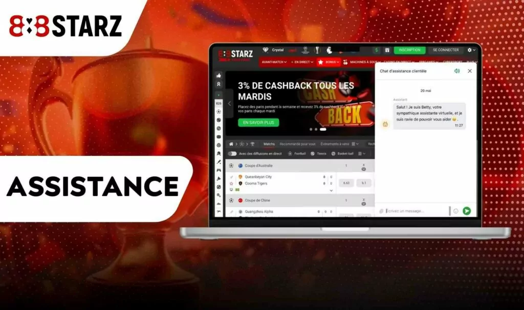 service d'assistance à la clientèle 888starz Maroc