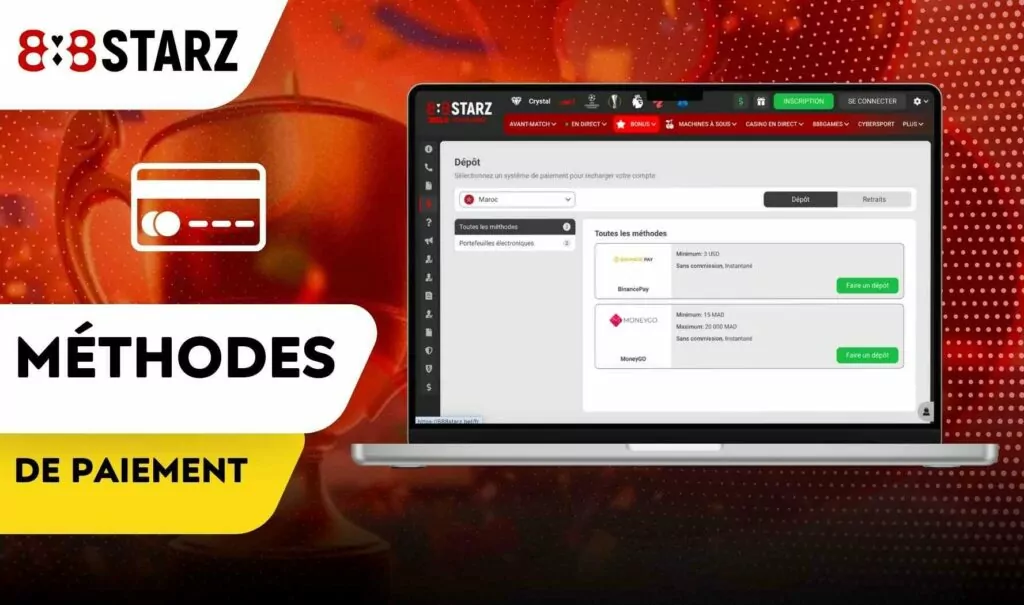 888starz Maroc Méthodes de paiement