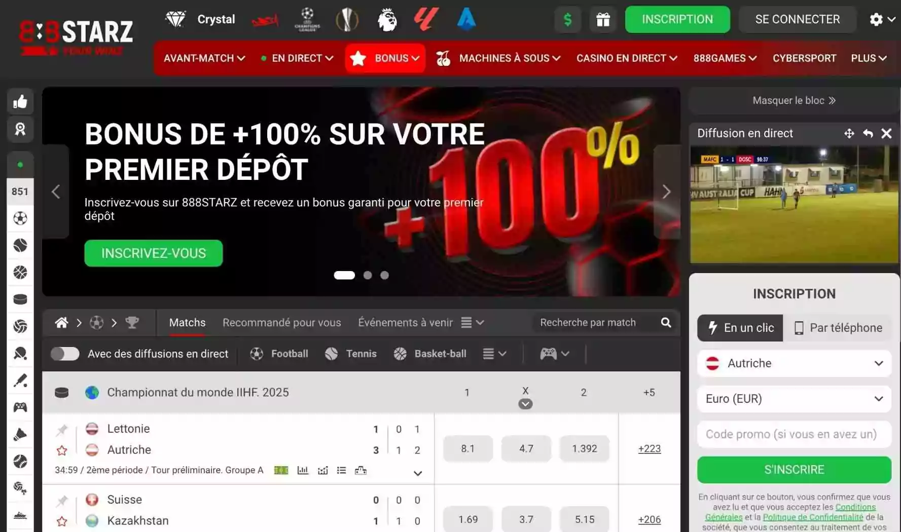 Visitez le 888starz Maroc site web informations